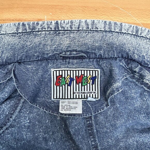 Vintage Acid Wash Denim Jacket East West by The Panda Group Oversized Sz Medium - Picture 14 of 16